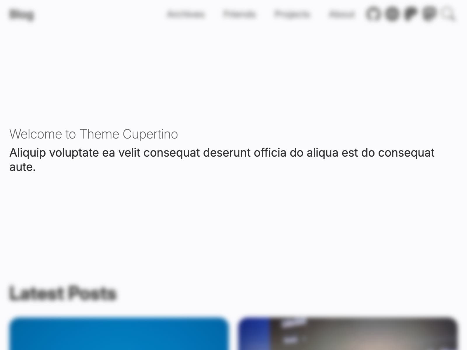 Screenshot of the hero section